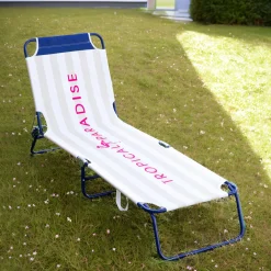 Lettino prendisole pieghevole righe beige Paradise