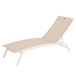 Lettino prendisole reclinabile beige Bonao