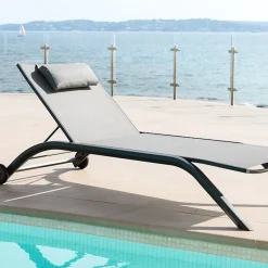 Lettino prendisole 201x99x80 cm Milenio grigio