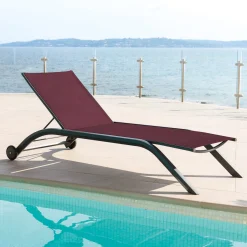 Lettino prendisole 201x99x80 cm Milenio bordeaux