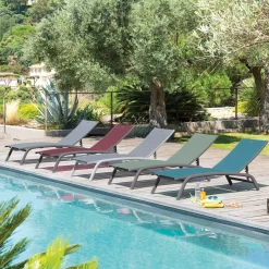 Lettino prendisole 194x83x64 cm Bonao blu