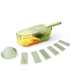 Mandolina 6 lame con contenitore verde