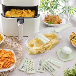 Mandolina 6 lame con contenitore verde