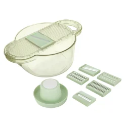 Mandolina 6 lame intercambaibili verde con contenitore