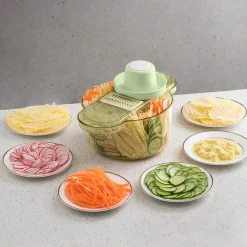 Mandolina 6 lame intercambaibili verde con contenitore