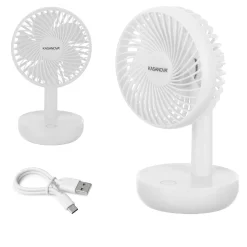 Miniventilatore bianco da tavolo 18 cm usb
