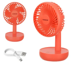 Miniventilatore corallo da tavolo 18 cm usb