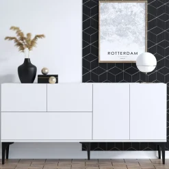 Mobile consolle bianco 150x75x35cm Glise