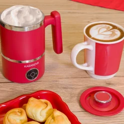 Montalatte elettrico rosso 400 W con display touch multifunzione