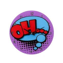 Orologio da parete 30 cm fumetto viola Oh