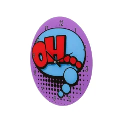 Orologio da parete 30 cm fumetto viola Oh