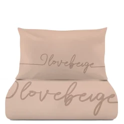 Parure copripiumino 1 piazza e mezza I love beige Quotes