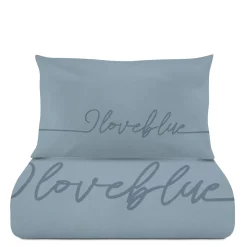 Parure copripiumino 1 piazza e mezza I love blue Quotes