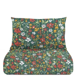 Parure copripiumino 1 piazza e mezza fiori verde cotone