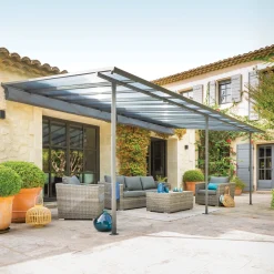 Pergola da giardino 600x350x270 cm Belize grigio