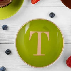 Piattino con iniziale 11 cm lettera T