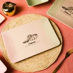 Piatto da portata croissant 31x21 cm in terracotta Cake