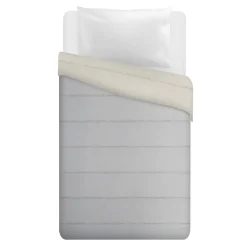 Piumino singolo microfibra Datex grigio tortora