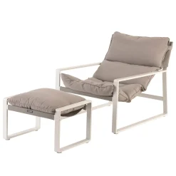 Poltrona relax con poggiapiedi Lambinio taupe