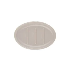 Porta sapone rigato in ceramica, grigio