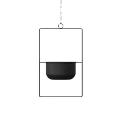 Portavaso da appendere rettangolare nero 25x40x17 cm