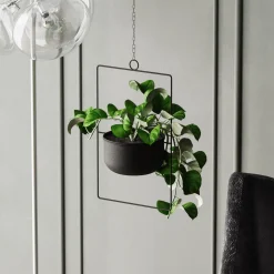 Portavaso da appendere rettangolare nero 25x40x17 cm