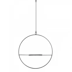Portavaso da appendere rotondo nero 25x25 cm