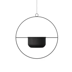 Portavaso da appendere rotondo nero 40x17 cm