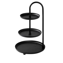 Portavaso in ferro a 3 ripiani 20x32 cm nero