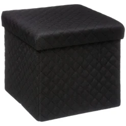 Pouf contenitore pieghevole nero 31x31 cm