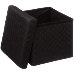 Pouf contenitore pieghevole nero 31x31 cm