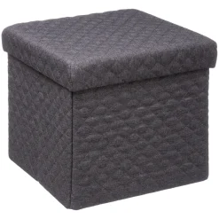 Pouf contenitore pieghevole grigio scuro 31x31 cm