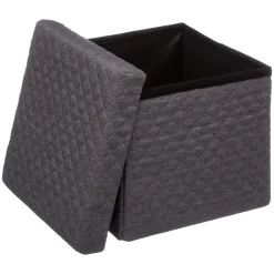 Pouf contenitore pieghevole grigio scuro 31x31 cm