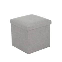 Pouf contenitore quadrato 30x30x30 cm grigio chiaro