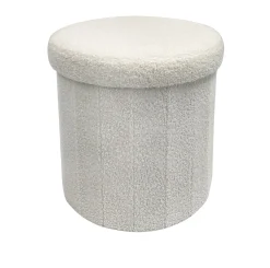 Pouf contenitore tondo 39x39 cm bianco