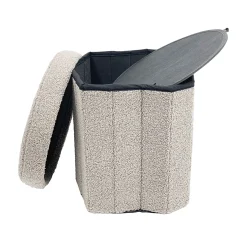 Pouf contenitore tondo 39x39 cm bianco