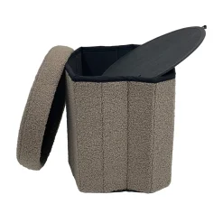 Pouf contenitore tondo 39x39 cm taupe