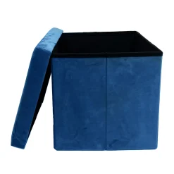 Pouf contenitore 40x40x40 cm blu