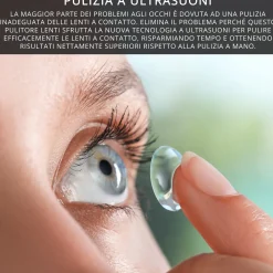 Pulitore lenti a contatto a ultrasuoni con specchio