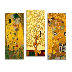 Quadro 3 pannelli Klimt 70x50 cm