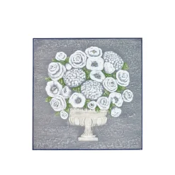 Quadro bouquet fondo grigio 81x81x6 cm
