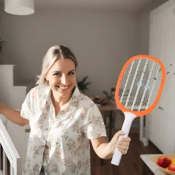 Racchetta elettrica antizanzare arancione