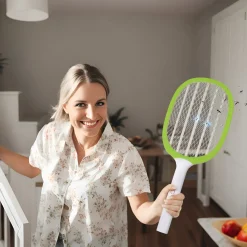 Racchetta elettrica antizanzare verde