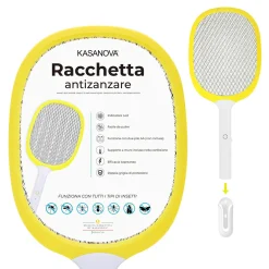 Racchetta elettrica antizanzare gialla
