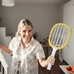 Racchetta elettrica antizanzare gialla