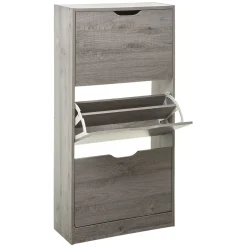 Scarpiera 3 ante a ribalta grigia 119,5x60x23,3 cm