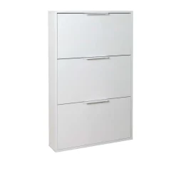 Scarpiera 65x105x15 cm bianca con 3 ante a ribalta