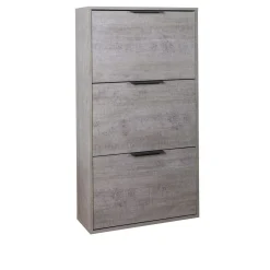 Scarpiera 65x120x25 cm grigia con 3 ante a ribalta