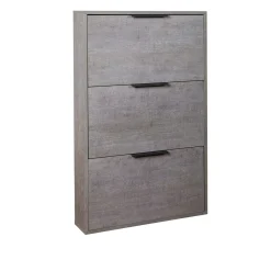 Scarpiera 65x105x15 cm grigia con 3 ante a ribalta