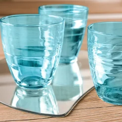 Servizio 6 bicchieri acqua azzurri Mexico Pasabahce